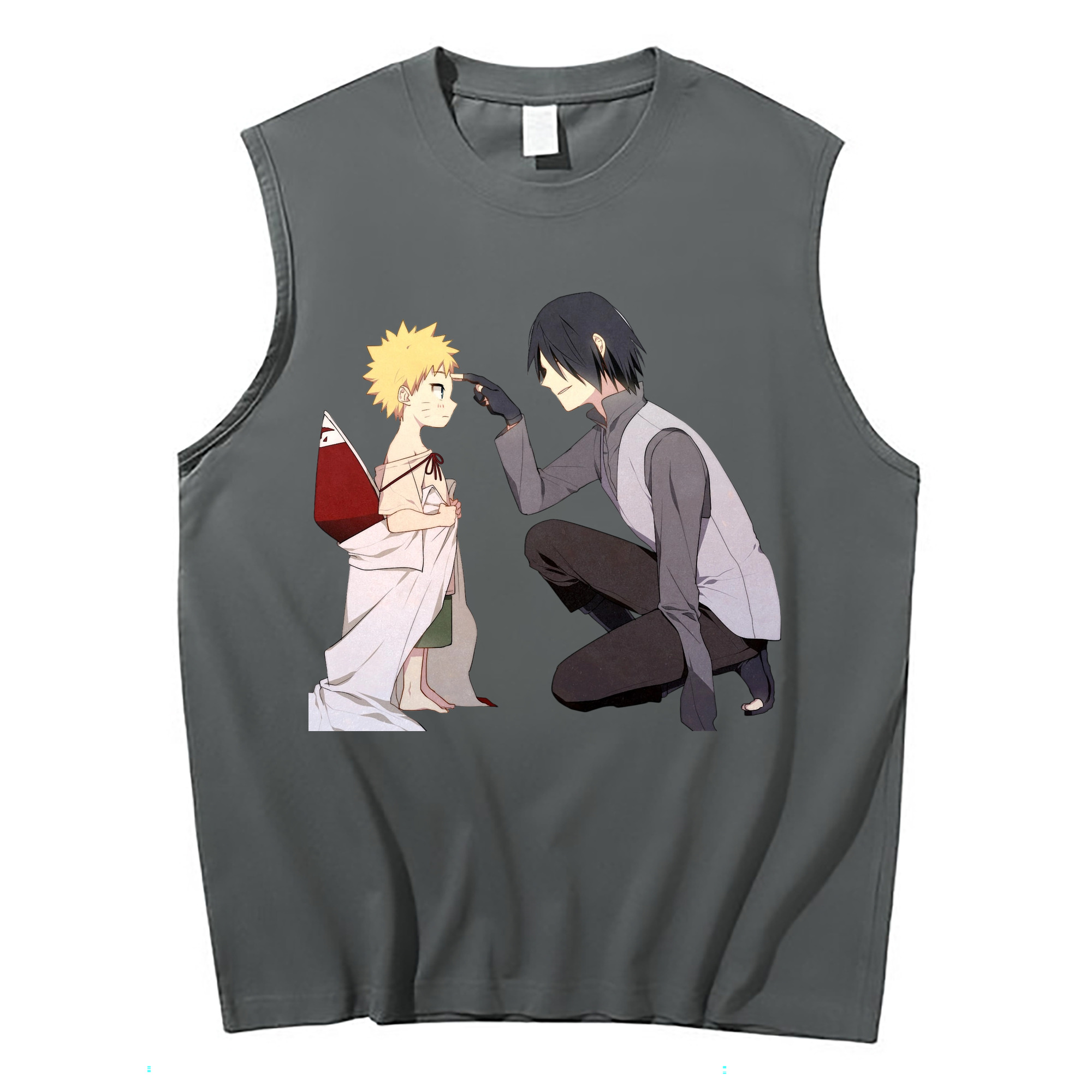 （画像用） NARUTO -ナルト- うちは サスケ Uchiha Sasuke コットン100％タンクトップ（フロントプリント）
